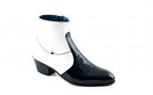 Model 351 Stunning black and white patent leather